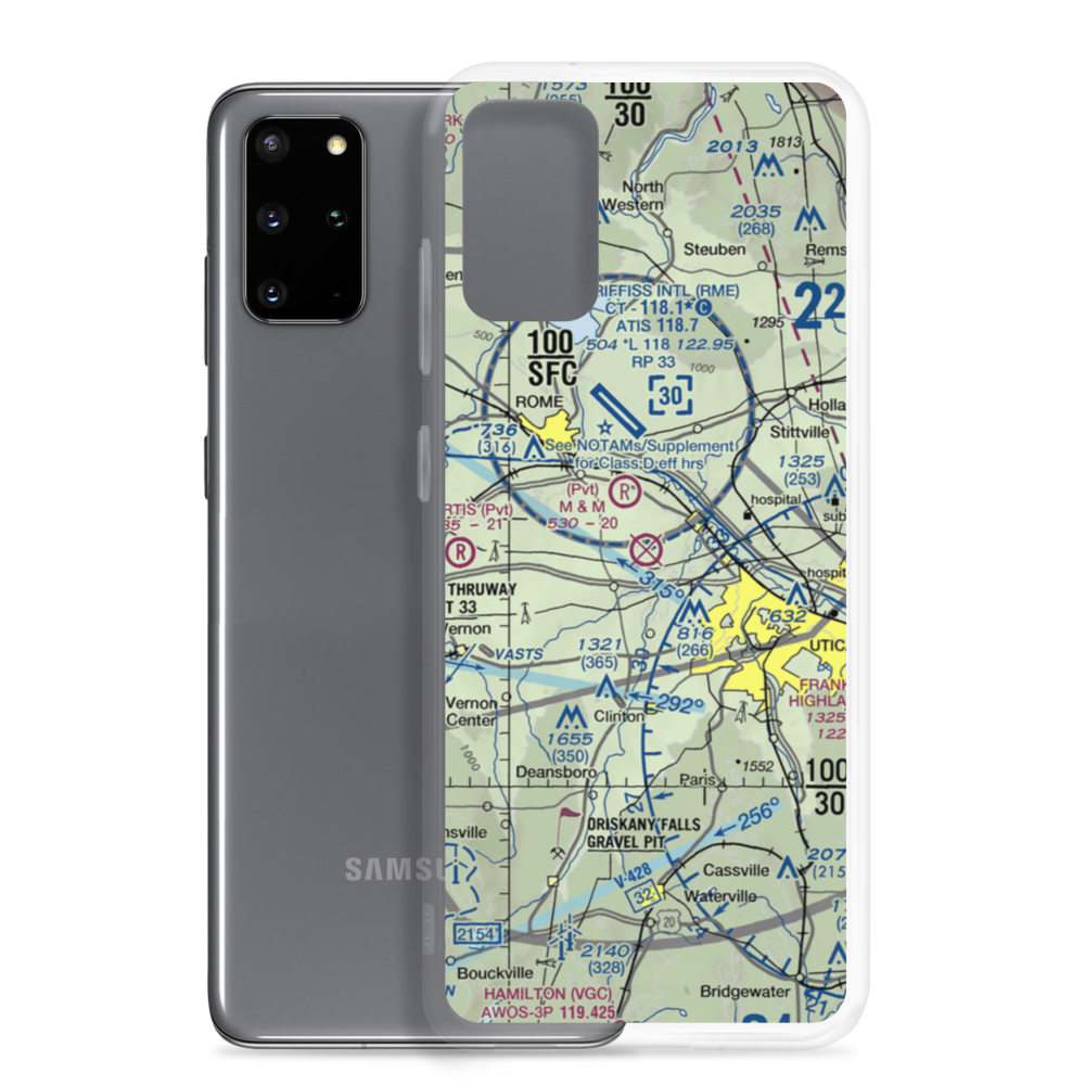 Oneida County Airport (UCA) VFR Sectional Samsung Case Samsung Galaxy S20 Plus model shown