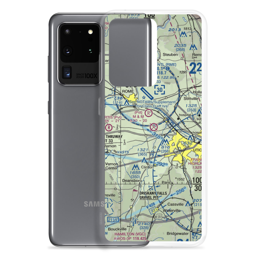 Oneida County Airport (UCA) VFR Sectional Samsung Case Samsung Galaxy S20 Ultra model shown