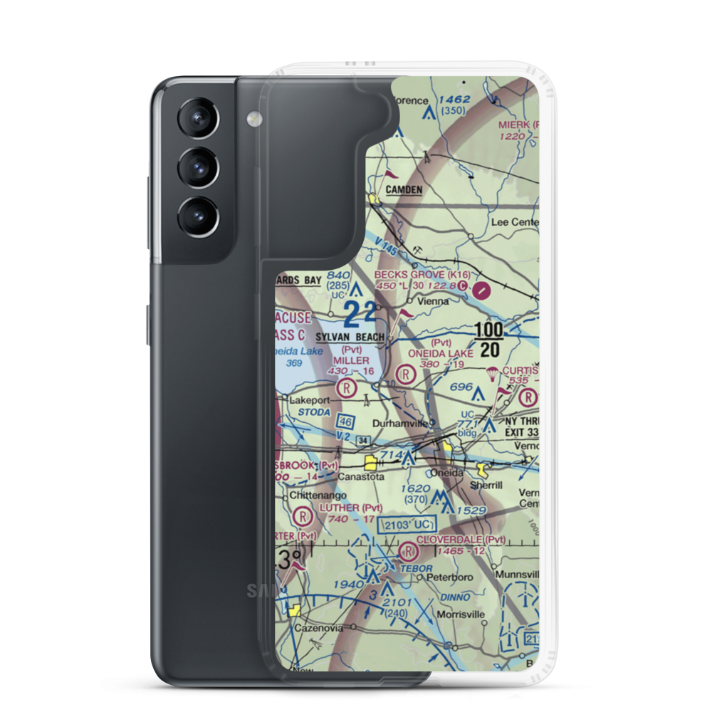 Oneida Lake Strip Airport (8NY7) VFR Sectional Samsung Case Samsung Galaxy S21 model shown