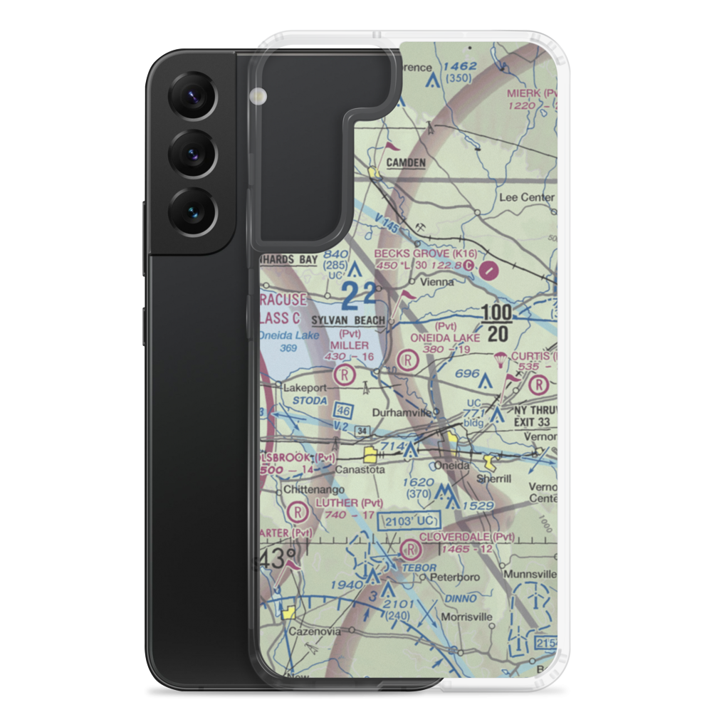 Oneida Lake Strip Airport (8NY7) VFR Sectional Samsung Case Samsung Galaxy S22 Plus model shown