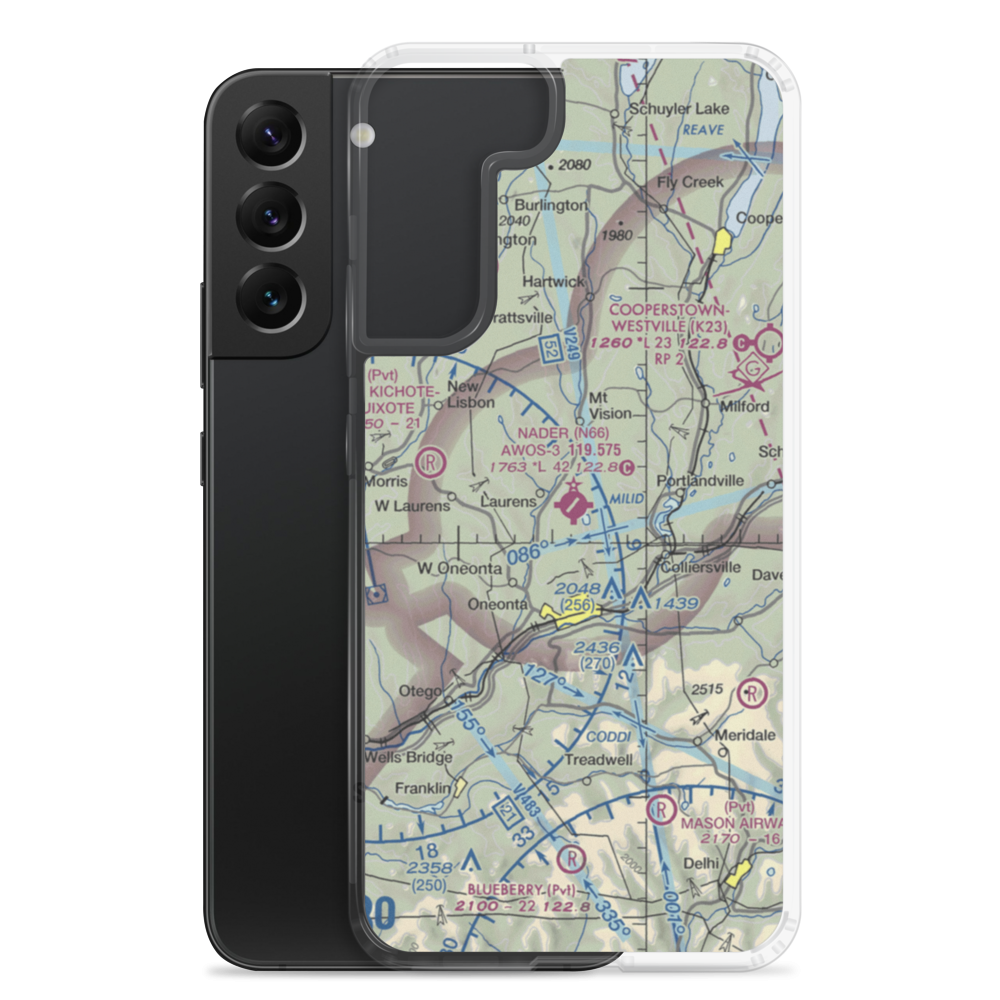 Oneonta Municipal Airport (N66) VFR Sectional Samsung Case Samsung Galaxy S22 Plus model shown