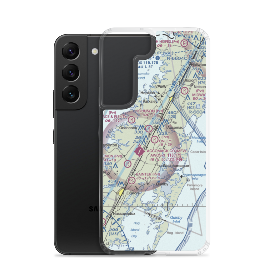 Onley Airport (VG20) VFR Sectional Samsung Case Samsung Galaxy S22 model shown
