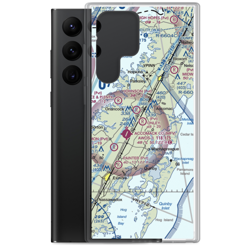 Onley Airport (VG20) VFR Sectional Samsung Case Samsung Galaxy S22 Ultra model shown