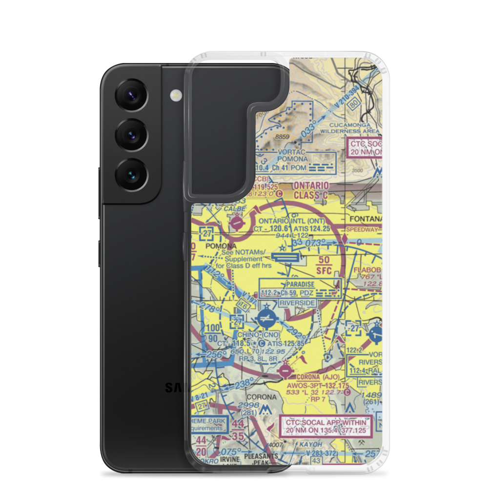 Ontario International Airport (ONT) VFR Sectional Samsung Case Samsung Galaxy S22 model shown