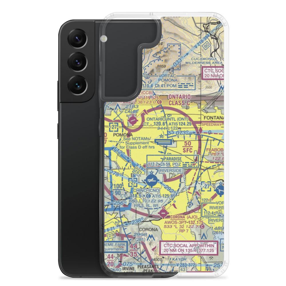 Ontario International Airport (ONT) VFR Sectional Samsung Case Samsung Galaxy S22 Plus model shown