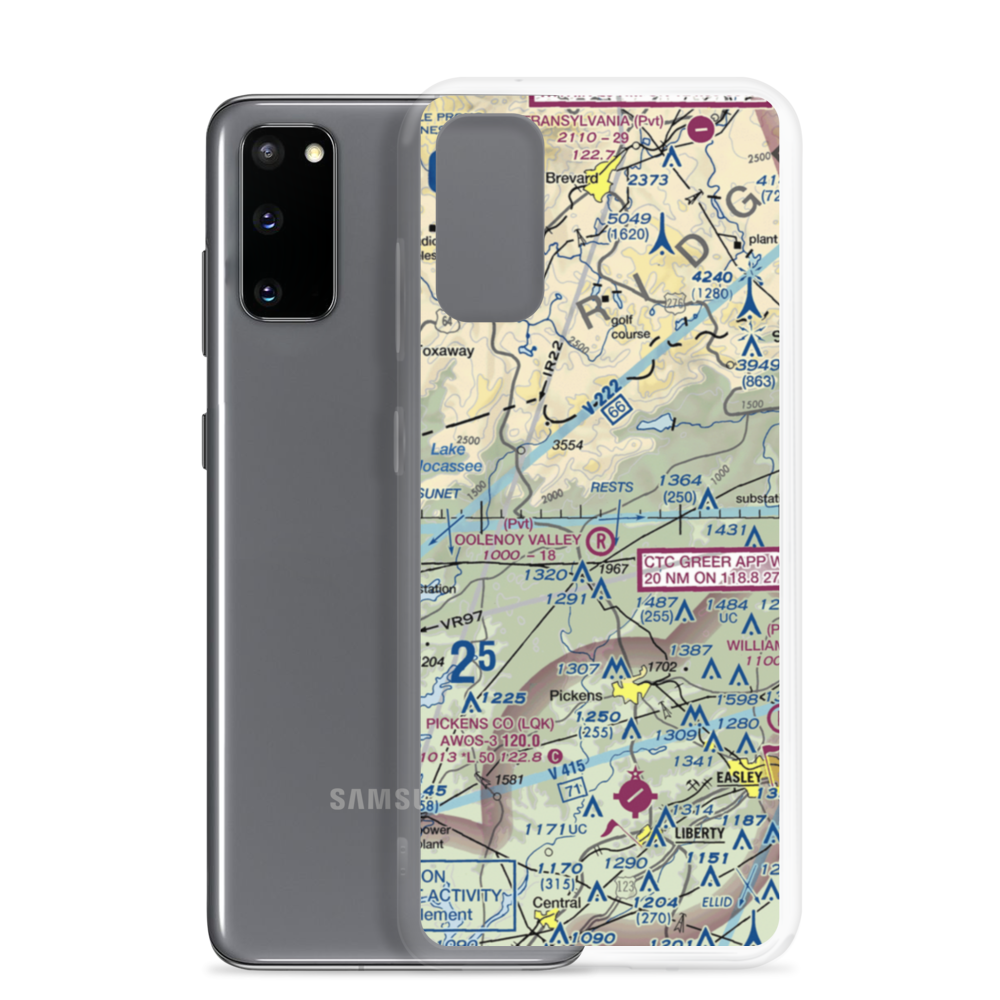 Oolenoy Valley Airport (SC75) VFR Sectional Samsung Case Samsung Galaxy S20 model shown