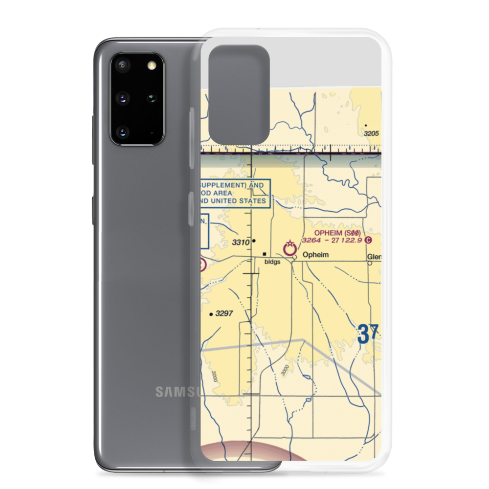 Opheim Airport (S00) VFR Sectional Samsung Case Samsung Galaxy S20 Plus model shown