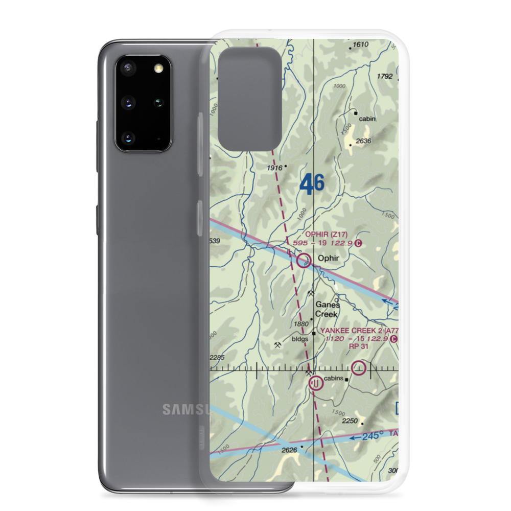 Ophir Airport (Z17) VFR Sectional Samsung Case Samsung Galaxy S20 Plus model shown