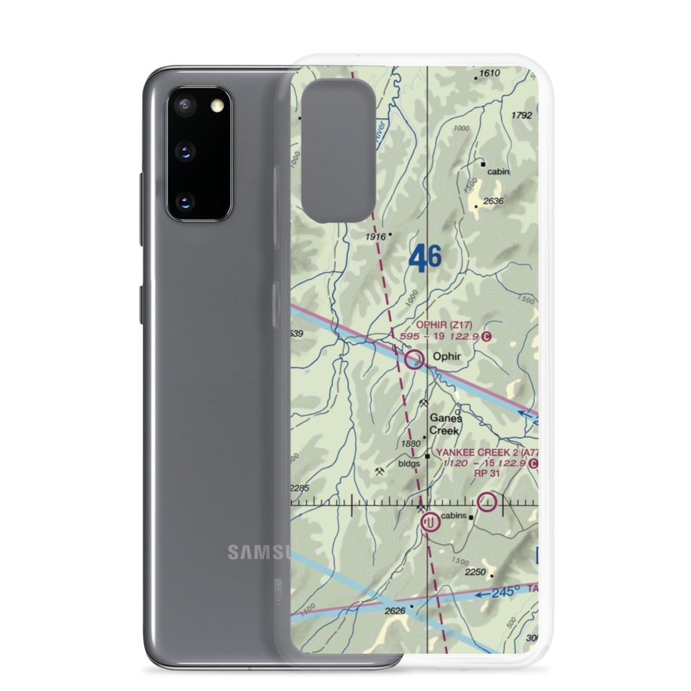 Ophir Airport (Z17) VFR Sectional Samsung Case Samsung Galaxy S20 model shown