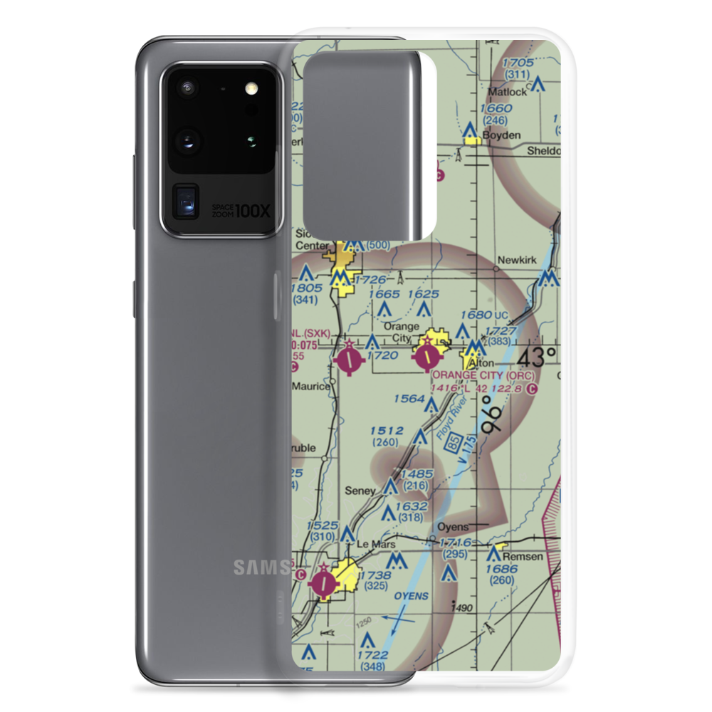 Orange City Municipal Airport (ORC) VFR Sectional Samsung Case Samsung Galaxy S20 Ultra model shown
