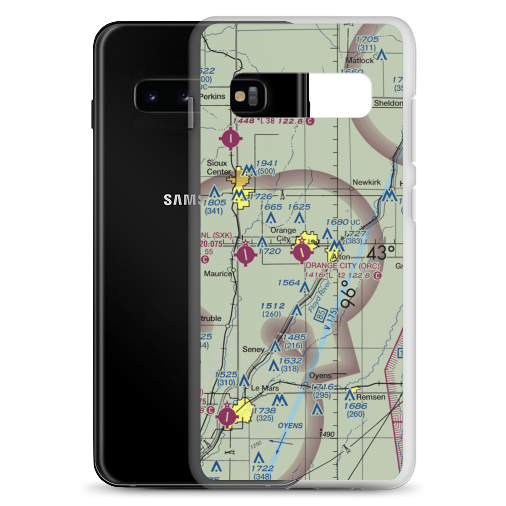 Orange City Municipal Airport (ORC) VFR Sectional Samsung Case Samsung Galaxy S10+ model shown