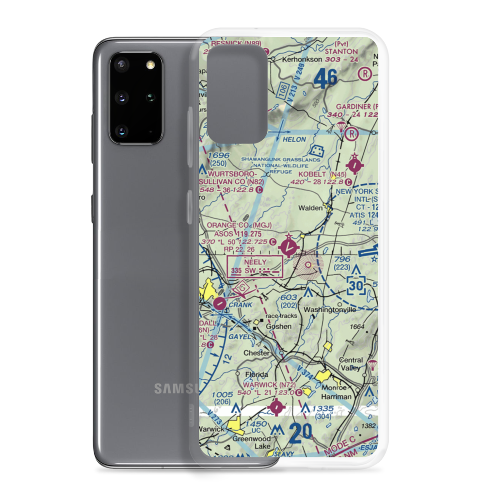 Orange County Airport (MGJ) VFR Sectional Samsung Case Samsung Galaxy S20 Plus model shown