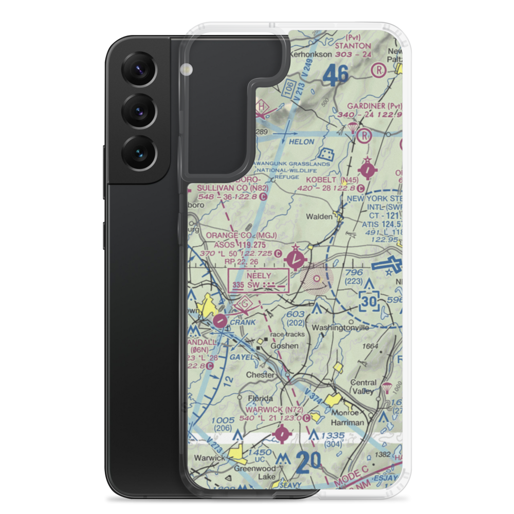 Orange County Airport (MGJ) VFR Sectional Samsung Case Samsung Galaxy S22 Plus model shown