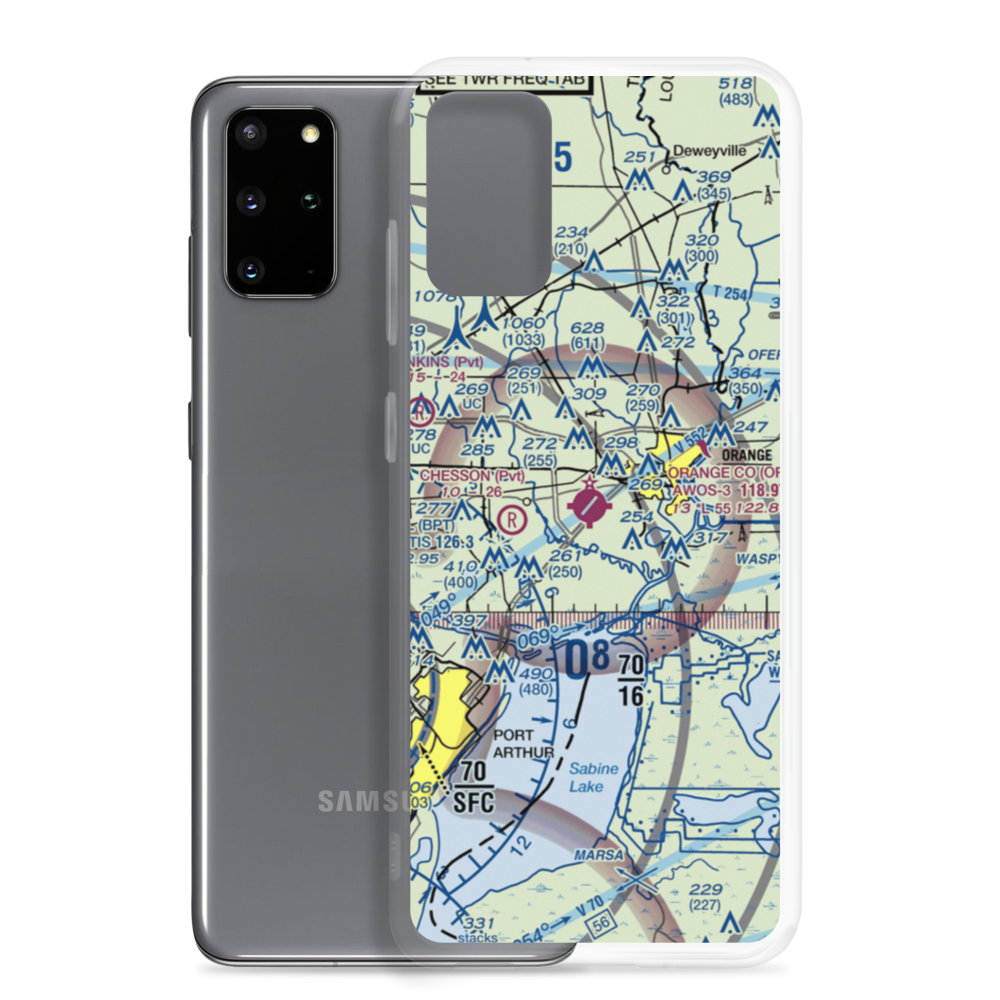 Orange County Airport (ORG) VFR Sectional Samsung Case Samsung Galaxy S20 Plus model shown