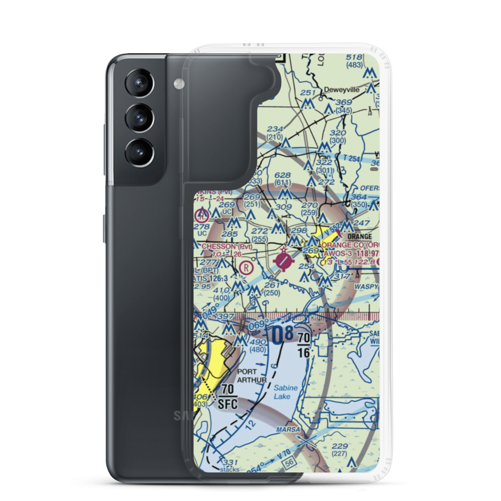 Orange County Airport (ORG) VFR Sectional Samsung Case Samsung Galaxy S21 model shown