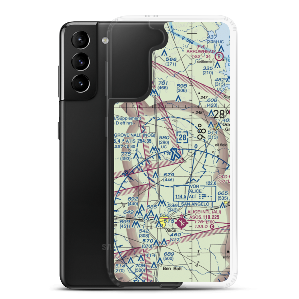 Orange Grove Naval Auxiliary Landing Field (NOG) VFR Sectional Samsung Case Samsung Galaxy S21 Plus model shown