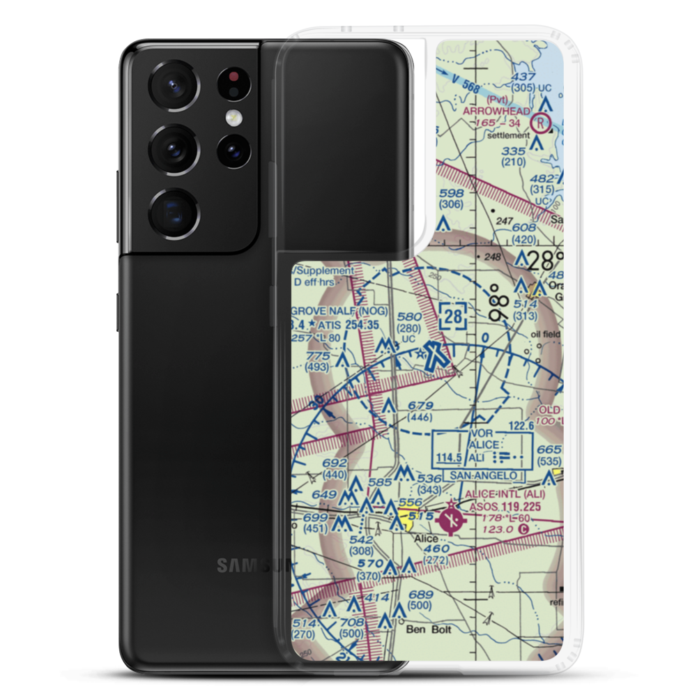 Orange Grove Naval Auxiliary Landing Field (NOG) VFR Sectional Samsung Case Samsung Galaxy S21 Ultra model shown
