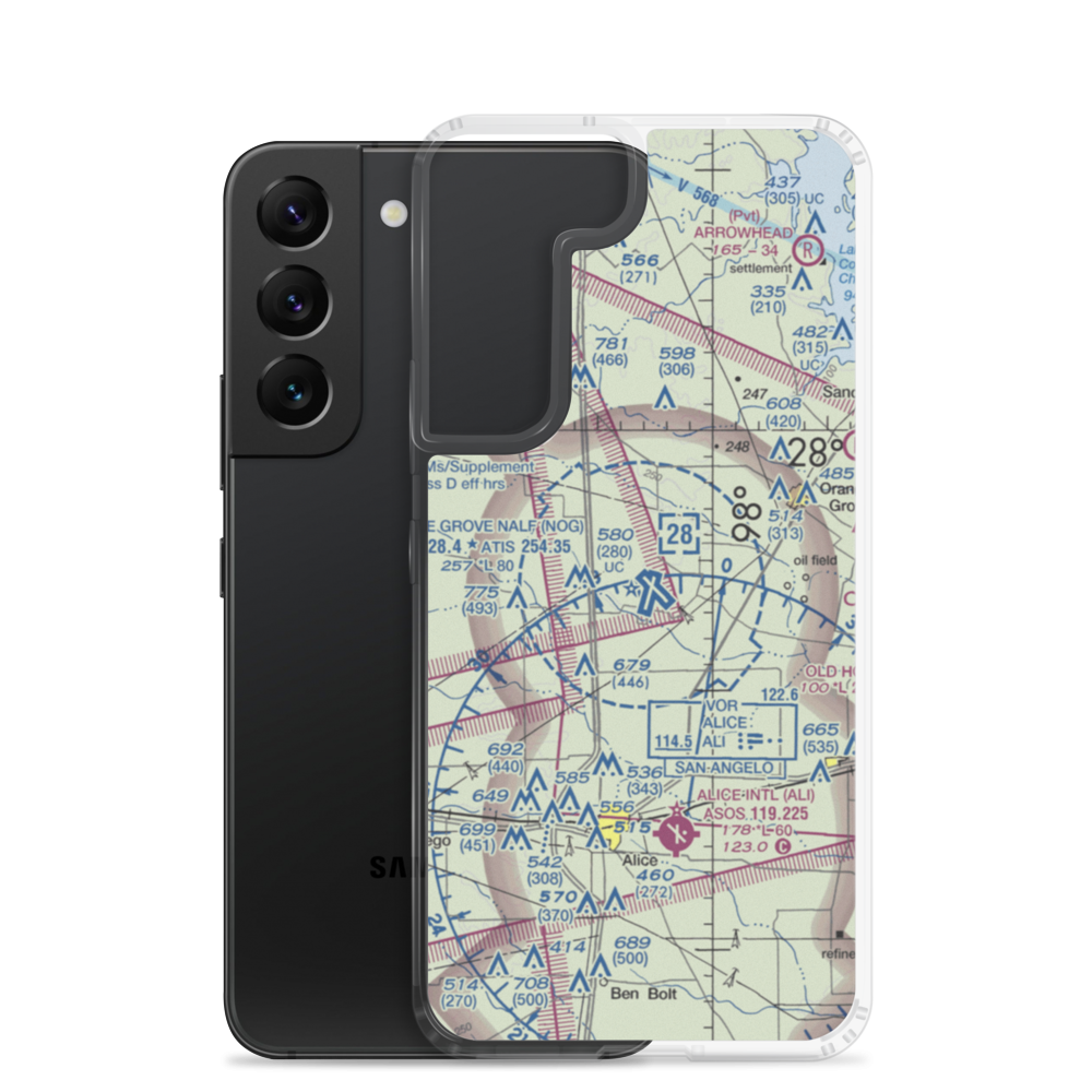 Orange Grove Naval Auxiliary Landing Field (NOG) VFR Sectional Samsung Case Samsung Galaxy S22 model shown