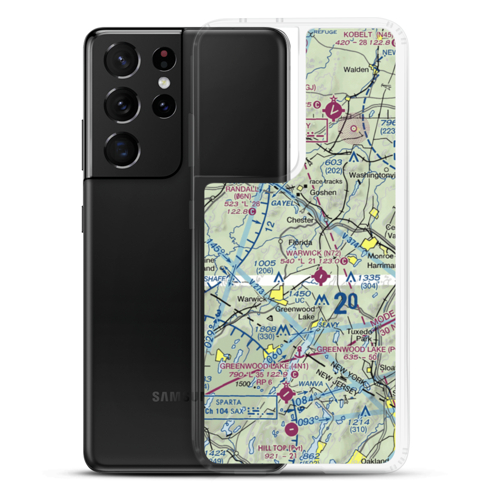 Orange Poultry Farm Airport (4NY1) VFR Sectional Samsung Case Samsung Galaxy S21 Ultra model shown