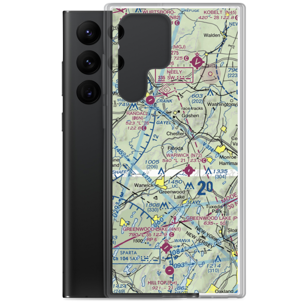 Orange Poultry Farm Airport (4NY1) VFR Sectional Samsung Case Samsung Galaxy S22 Ultra model shown