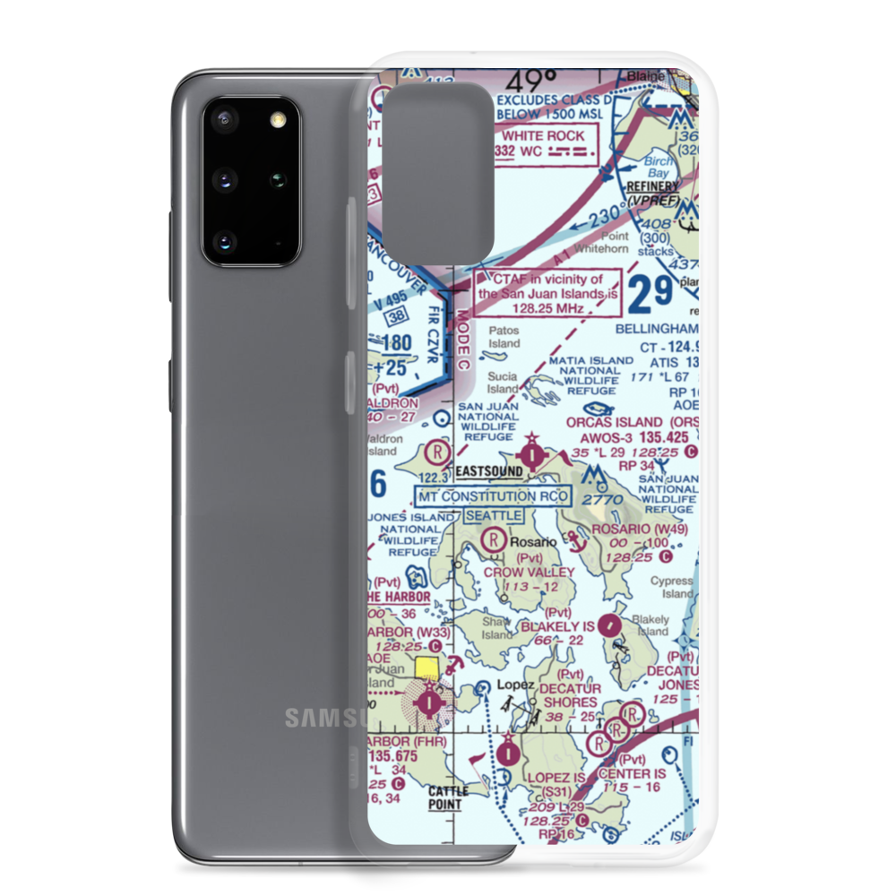 Orcas Island Airport (ORS) VFR Sectional Samsung Case Samsung Galaxy S20 Plus model shown