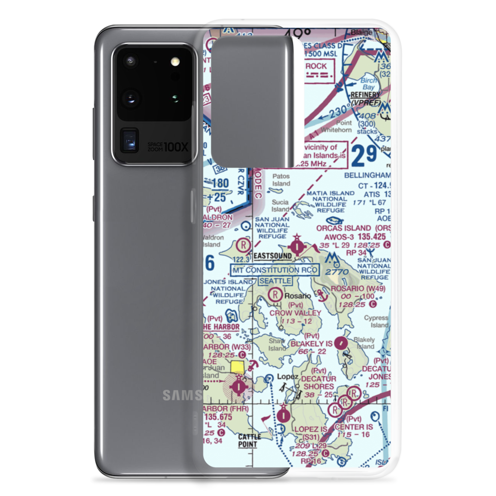 Orcas Island Airport (ORS) VFR Sectional Samsung Case Samsung Galaxy S20 Ultra model shown