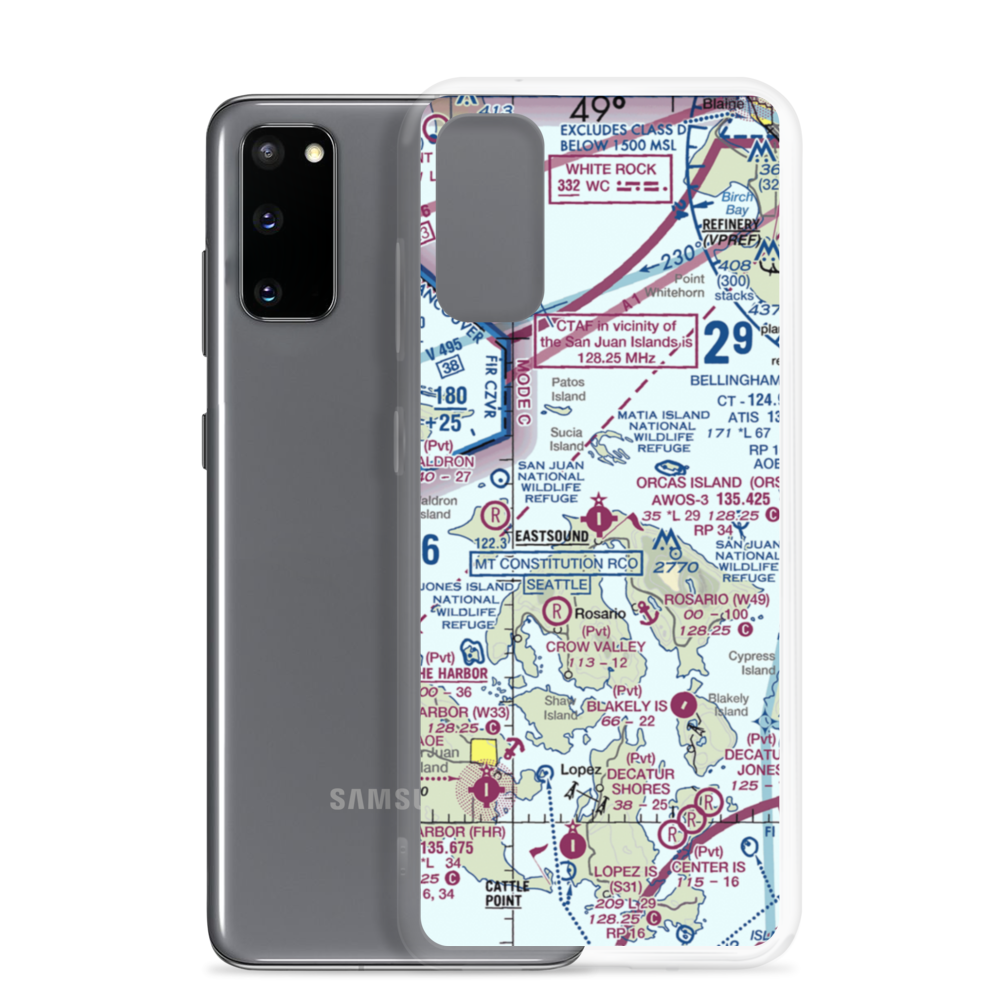 Orcas Island Airport (ORS) VFR Sectional Samsung Case Samsung Galaxy S20 model shown