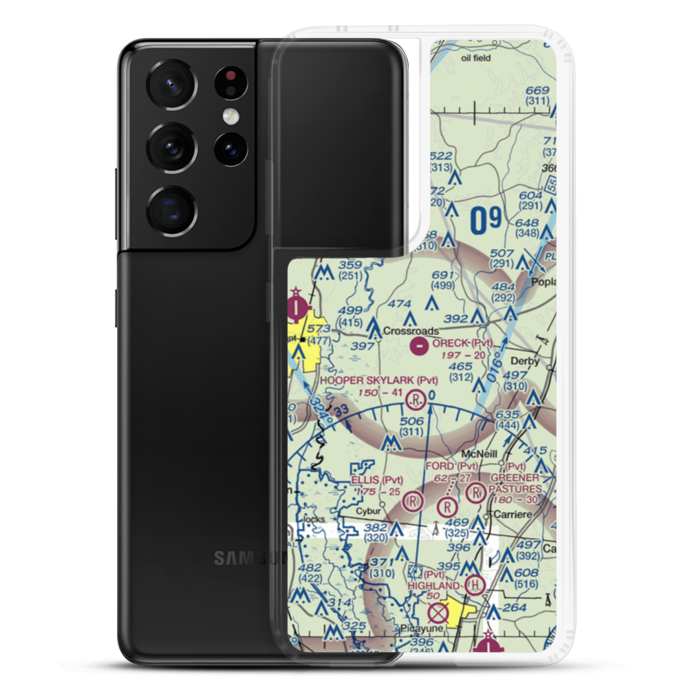 Oreck Airport (MS88) VFR Sectional Samsung Case Samsung Galaxy S21 Ultra model shown