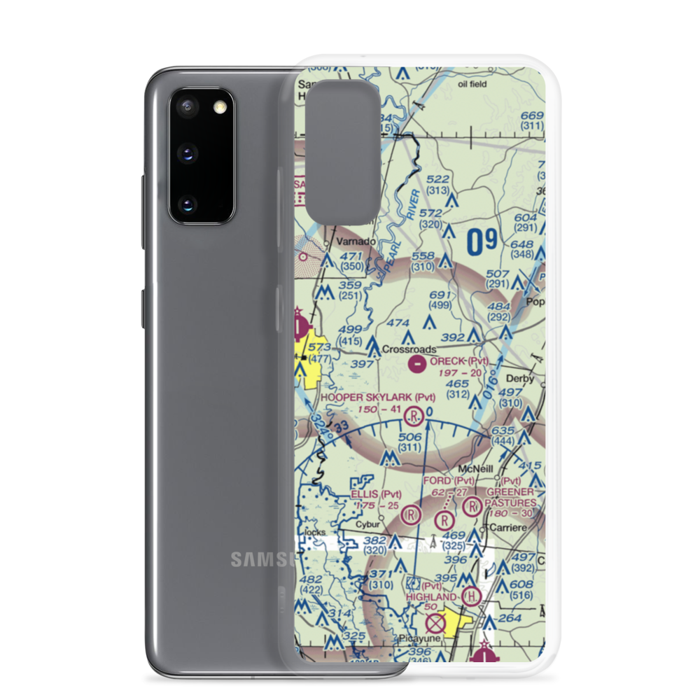 Oreck Airport (MS88) VFR Sectional Samsung Case Samsung Galaxy S20 model shown
