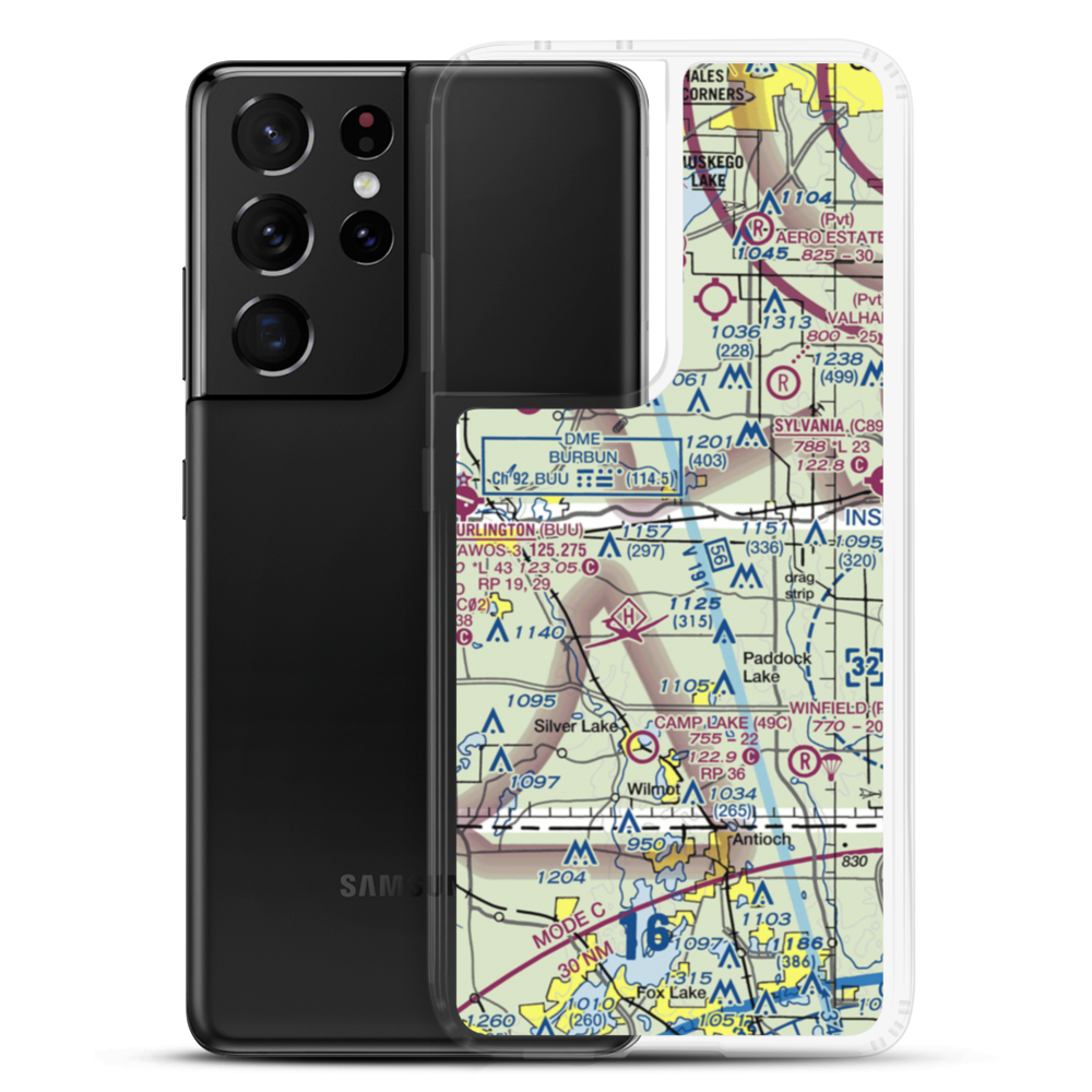 Ori Airport (WI86) VFR Sectional Samsung Case Samsung Galaxy S21 Ultra model shown