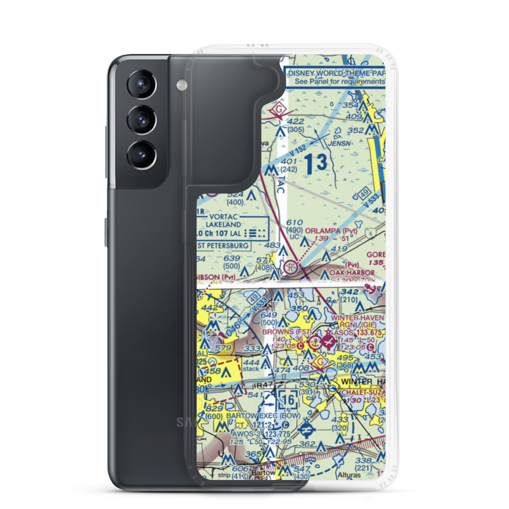 Orlampa Inc Airport (FA08) VFR Sectional Samsung Case Samsung Galaxy S21 model shown