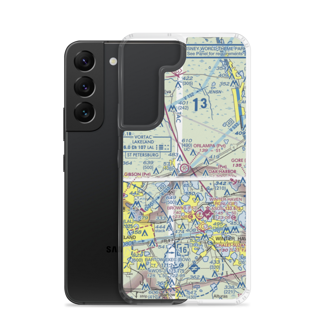 Orlampa Inc Airport (FA08) VFR Sectional Samsung Case Samsung Galaxy S22 model shown