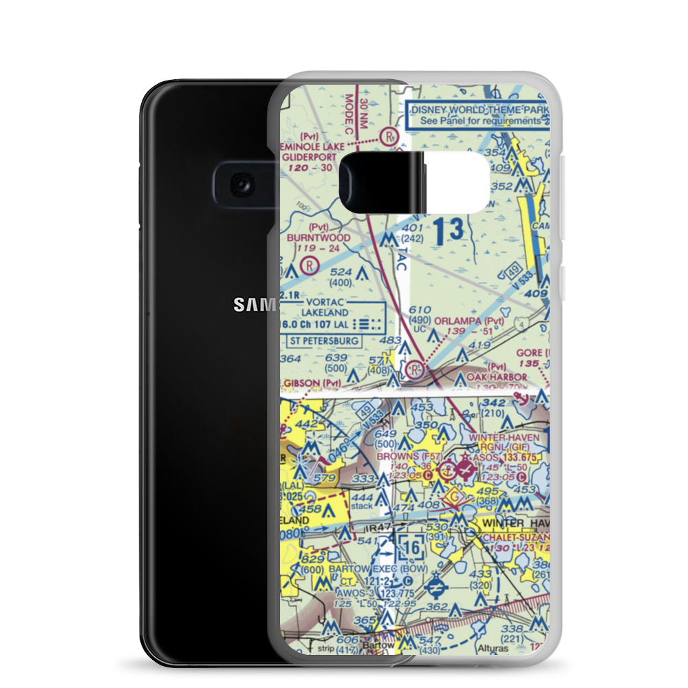Orlampa Inc Airport (FA08) VFR Sectional Samsung Case Samsung Galaxy S10e model shown
