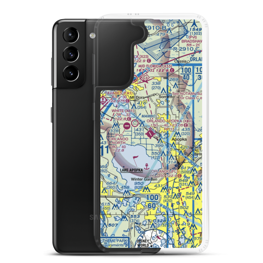 Orlando Apopka Airport (X04) VFR Sectional Samsung Case Samsung Galaxy S21 Plus model shown