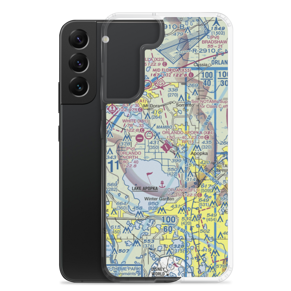 Orlando Apopka Airport (X04) VFR Sectional Samsung Case Samsung Galaxy S22 Plus model shown