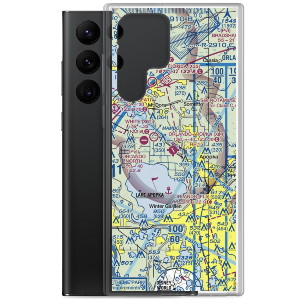 Orlando Apopka Airport (X04) VFR Sectional Samsung Case Samsung Galaxy S22 Ultra model shown
