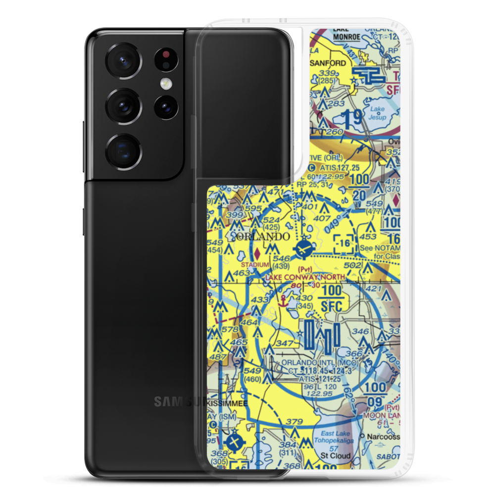 Orlando Executive Airport (ORL) VFR Sectional Samsung Case Samsung Galaxy S21 Ultra model shown