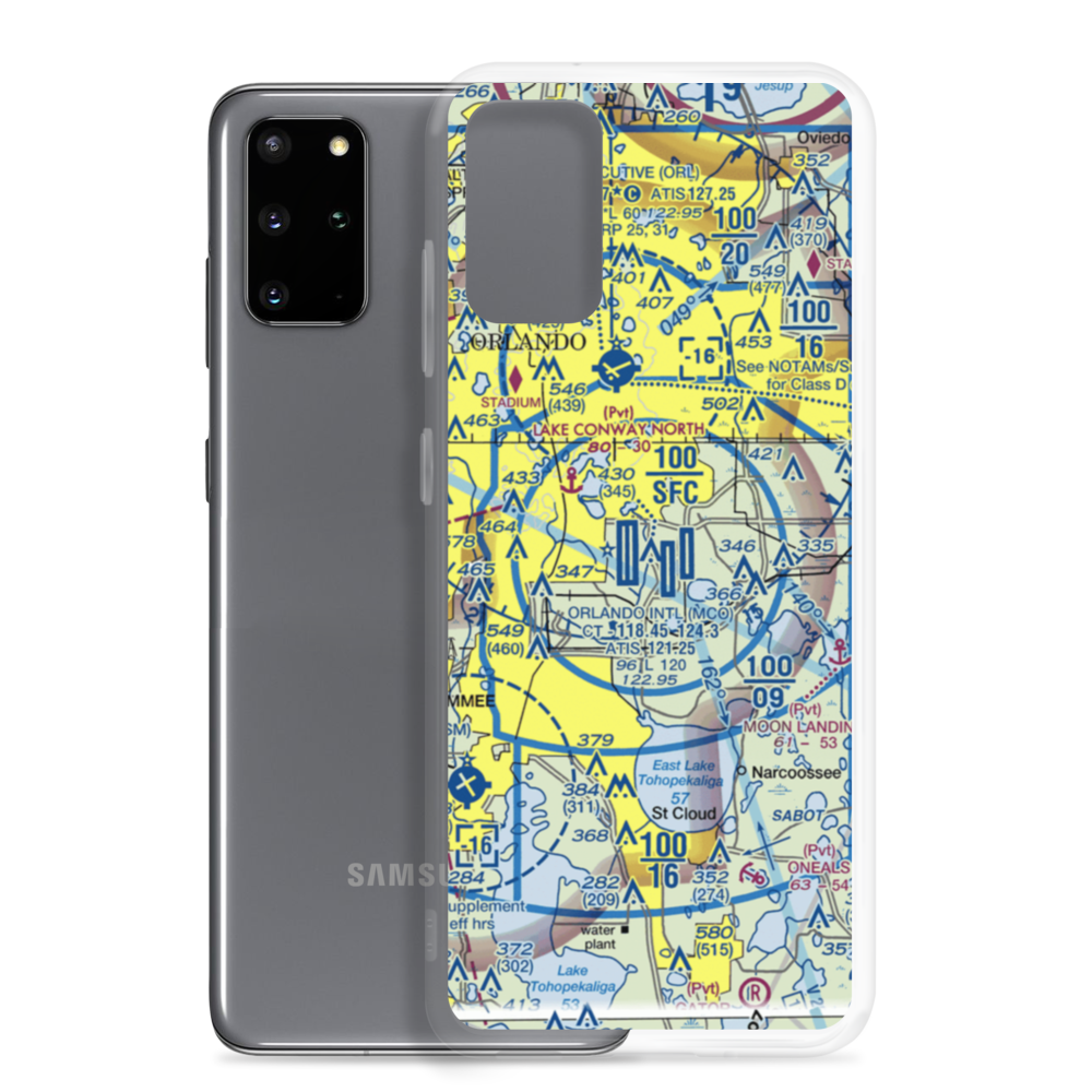 Orlando International Airport (MCO) VFR Sectional Samsung Case Samsung Galaxy S20 Plus model shown