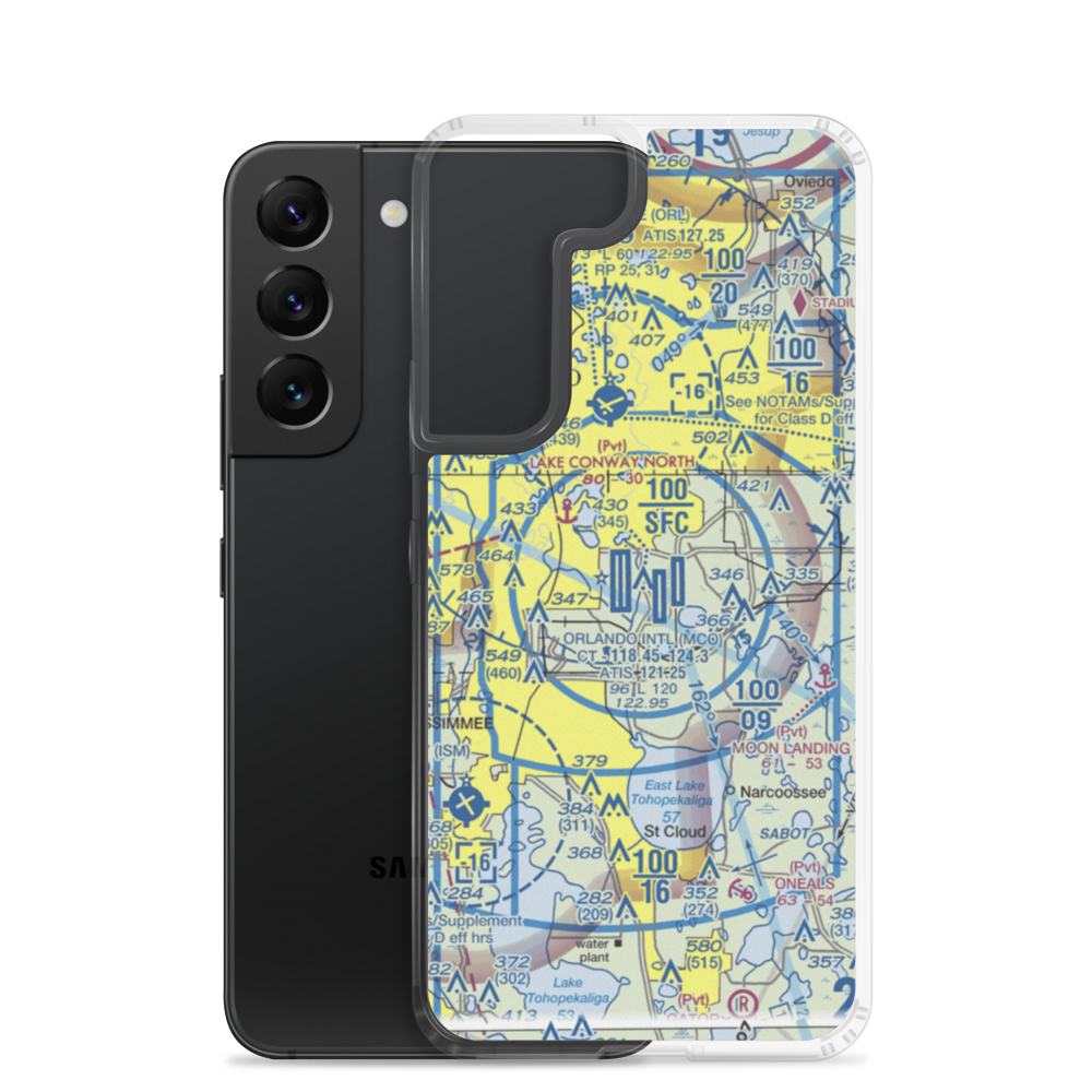 Orlando International Airport (MCO) VFR Sectional Samsung Case Samsung Galaxy S22 model shown
