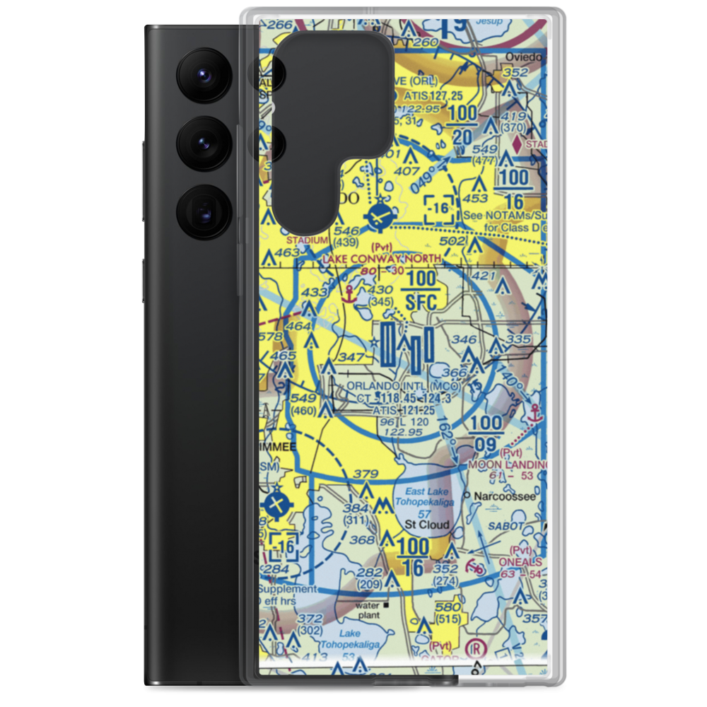 Orlando International Airport (MCO) VFR Sectional Samsung Case Samsung Galaxy S22 Ultra model shown
