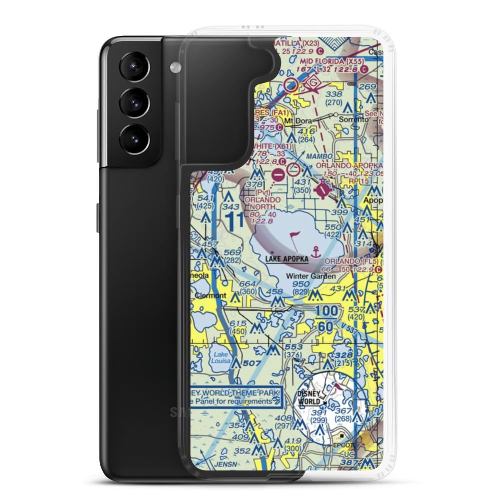 Orlando Seaplane Base (FL5) VFR Sectional Samsung Case Samsung Galaxy S21 Plus model shown