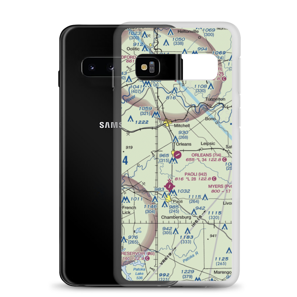 Orleans Airport (7I4) VFR Sectional Samsung Case Samsung Galaxy S10 model shown