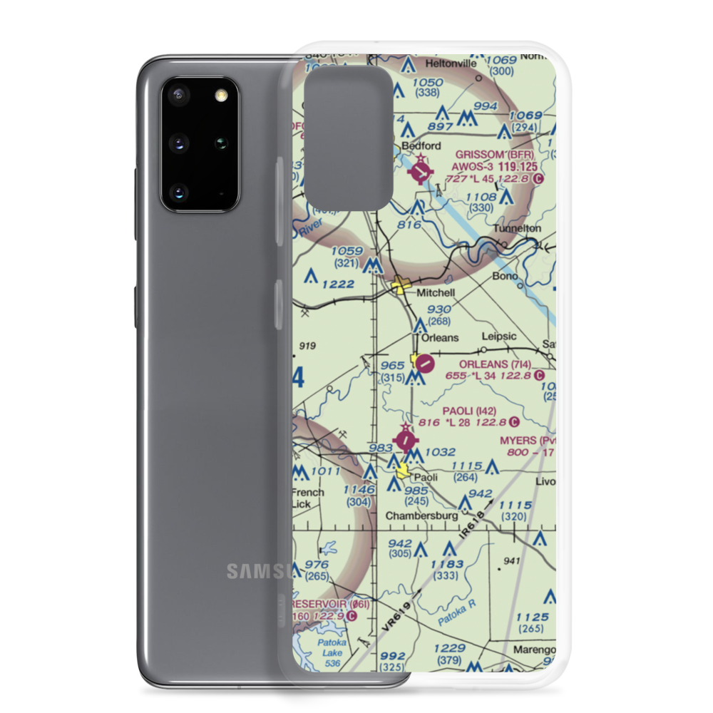 Orleans Airport (7I4) VFR Sectional Samsung Case Samsung Galaxy S20 Plus model shown