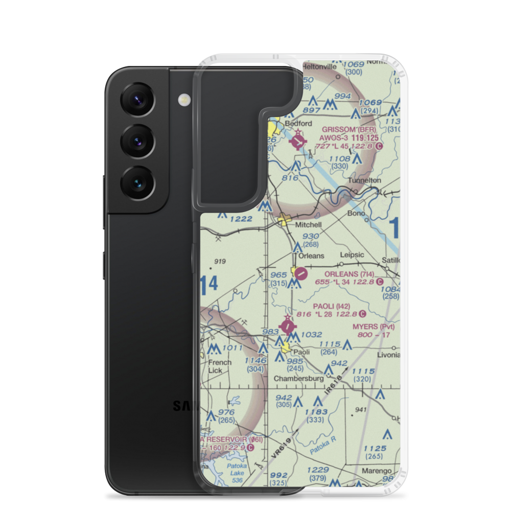 Orleans Airport (7I4) VFR Sectional Samsung Case Samsung Galaxy S22 model shown