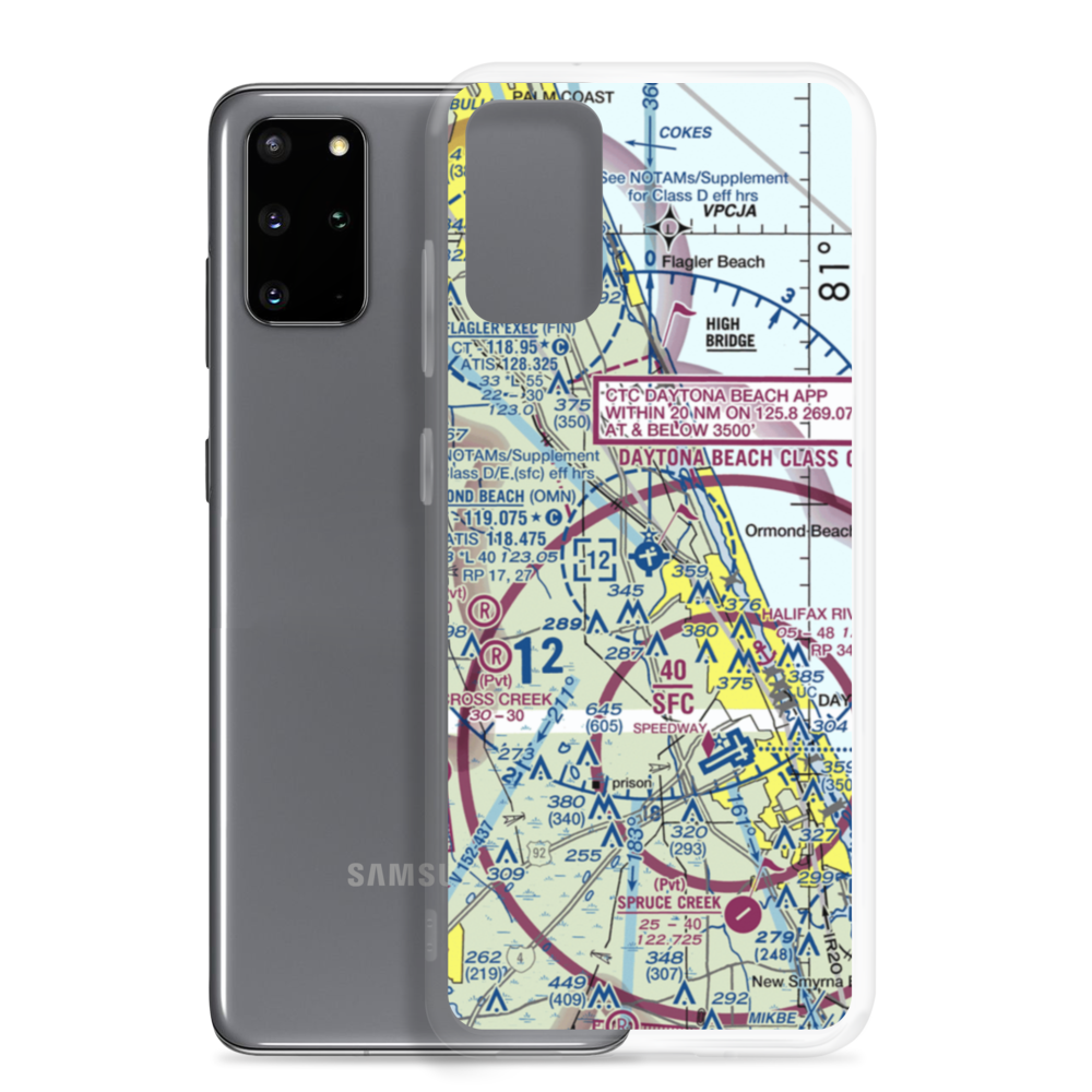 Ormond Beach Municipal Airport (OMN) VFR Sectional Samsung Case Samsung Galaxy S20 Plus model shown