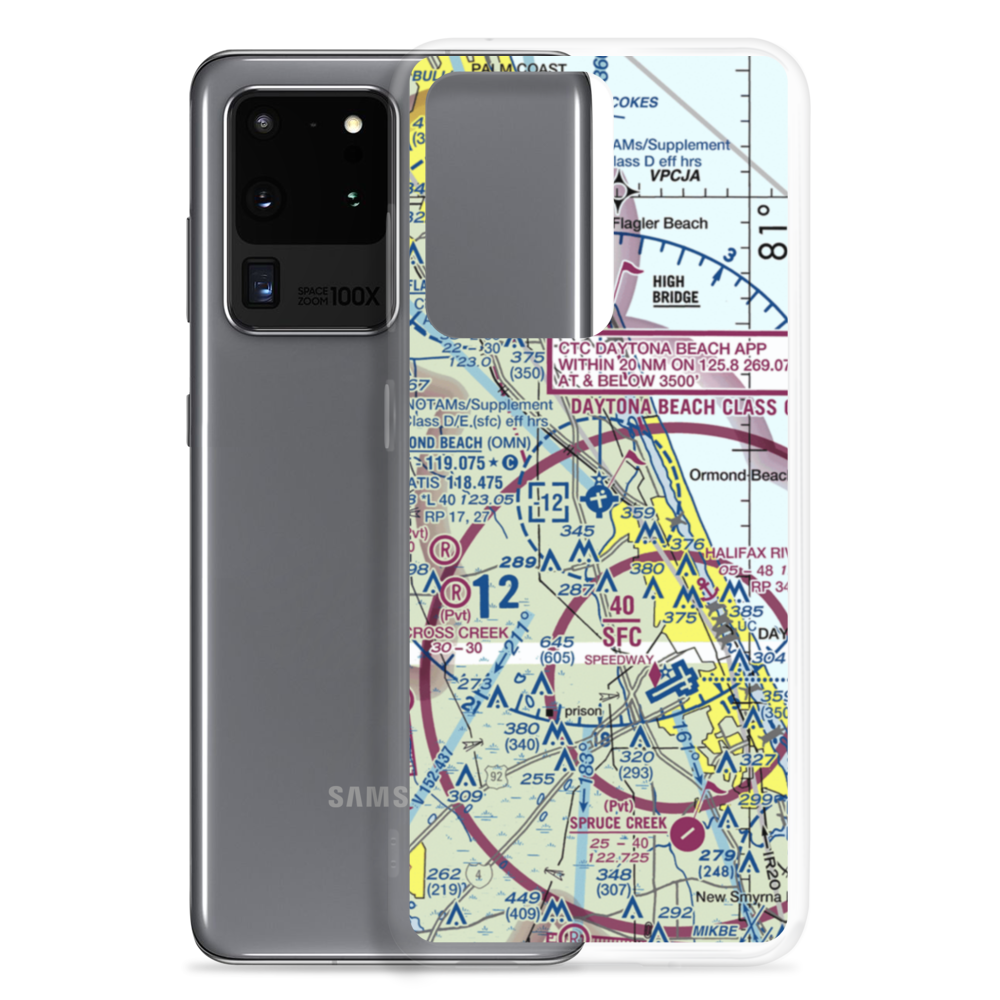 Ormond Beach Municipal Airport (OMN) VFR Sectional Samsung Case Samsung Galaxy S20 Ultra model shown