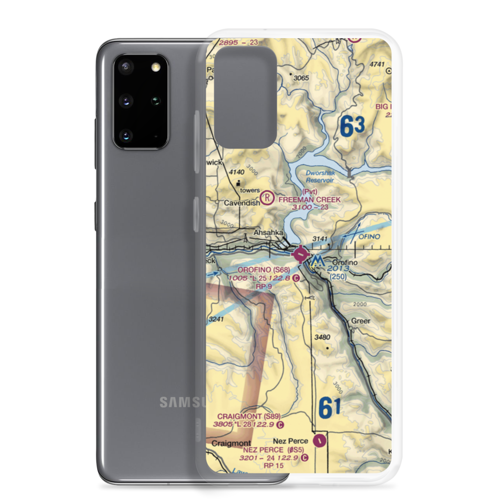 Orofino Municipal Airport (S68) VFR Sectional Samsung Case Samsung Galaxy S20 Plus model shown