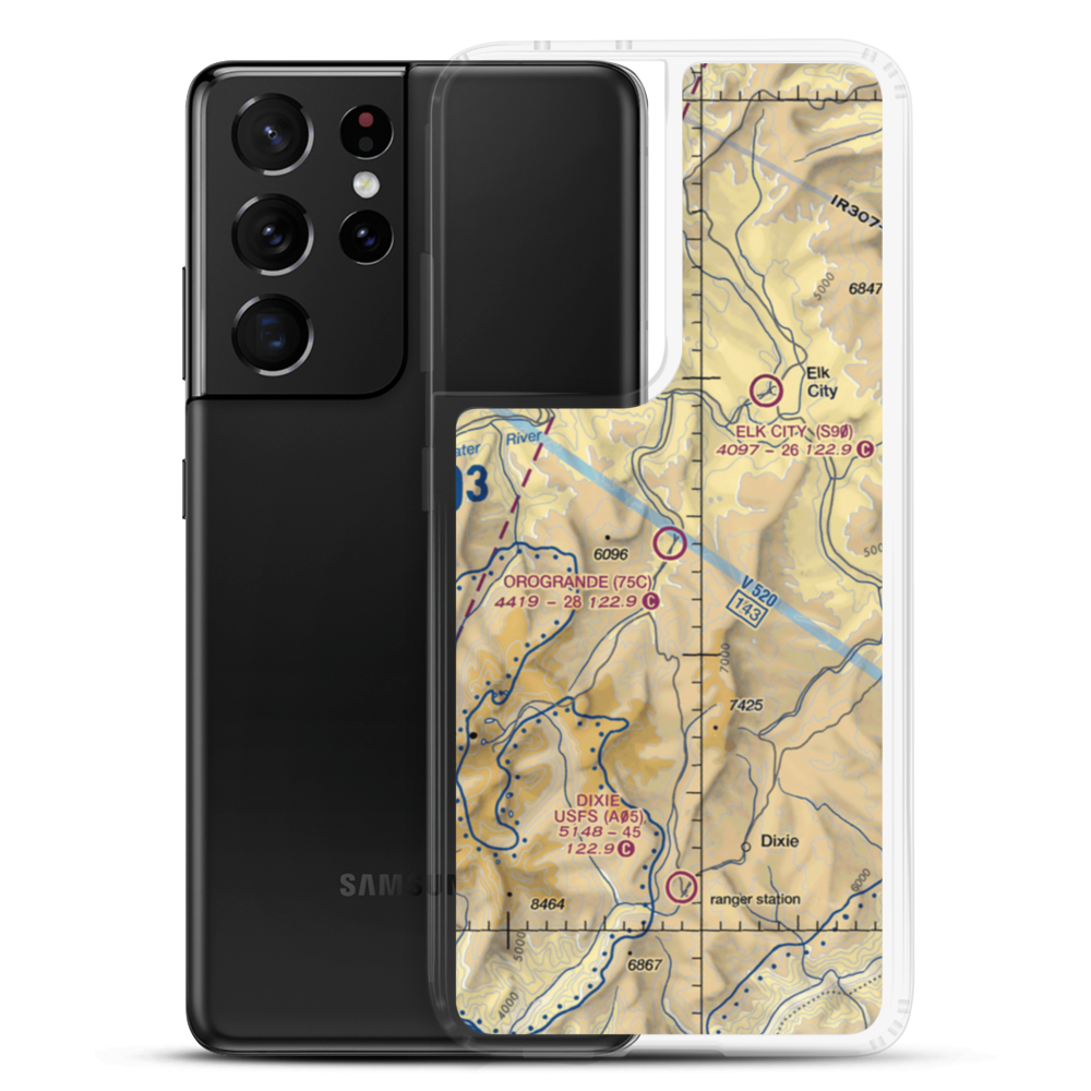 Orogrande Airport (75C) VFR Sectional Samsung Case Samsung Galaxy S21 Ultra model shown