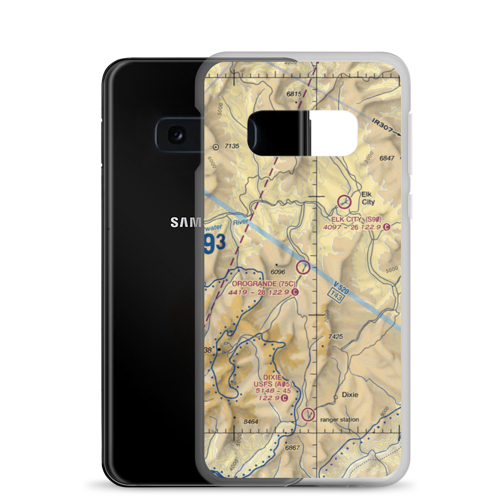 Orogrande Airport (75C) VFR Sectional Samsung Case Samsung Galaxy S10e model shown