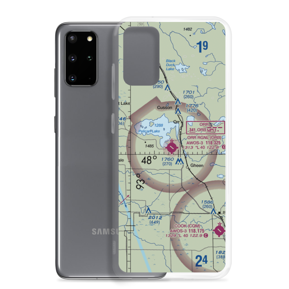 Orr Regional Airport (ORB) VFR Sectional Samsung Case Samsung Galaxy S20 Plus model shown